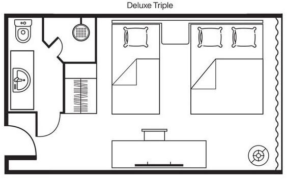 Floor plan of Deluxe Triple room at KL Journal Hotel