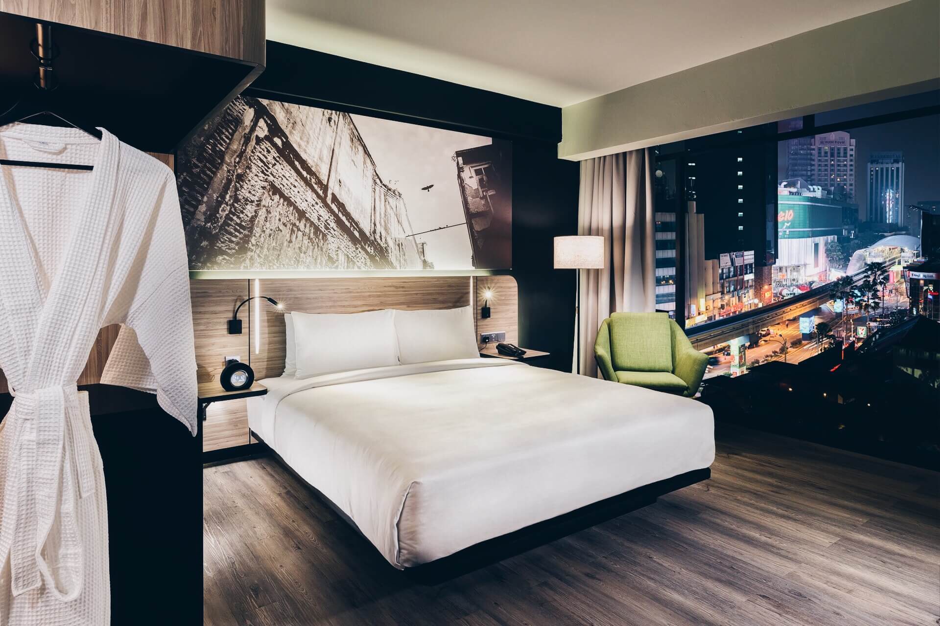 Deluxe King room with Bukit Bintang city views at KL Journal Hotel