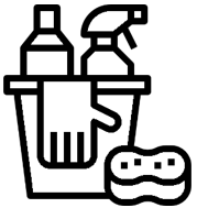 Cartoon Image of cleaning supplies