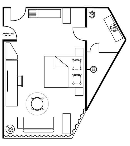 Floor plan of Superior Deluxe room Floor plan of Superior Deluxe room at KL Journal Hotel
