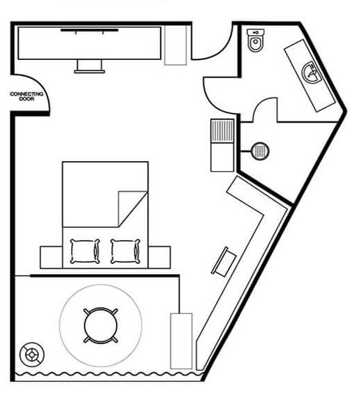 Floor plan of Superior Deluxe room at KL Journal Hotel