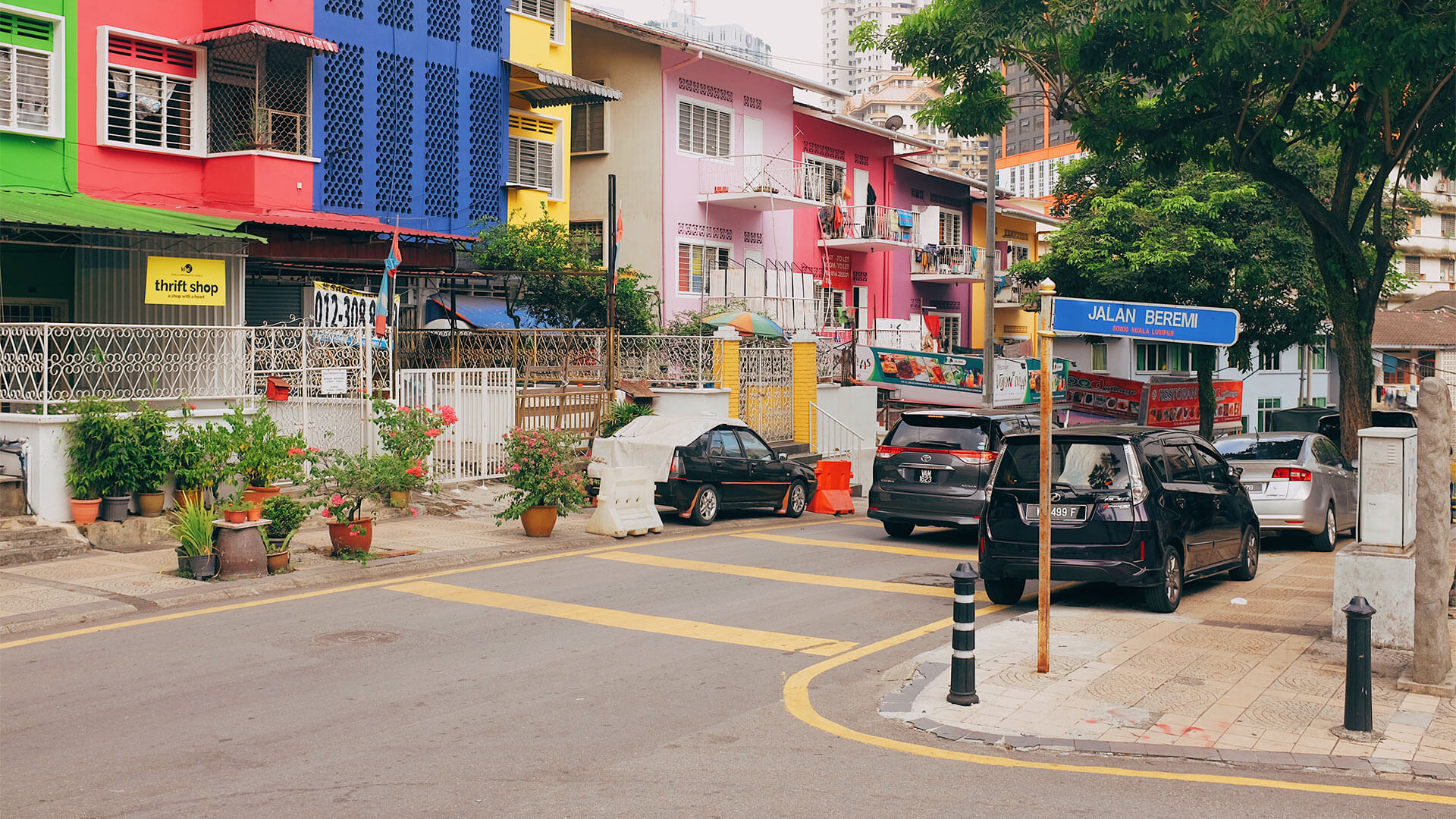 Street view of Jalan Beremi road in Bukit Bintang
