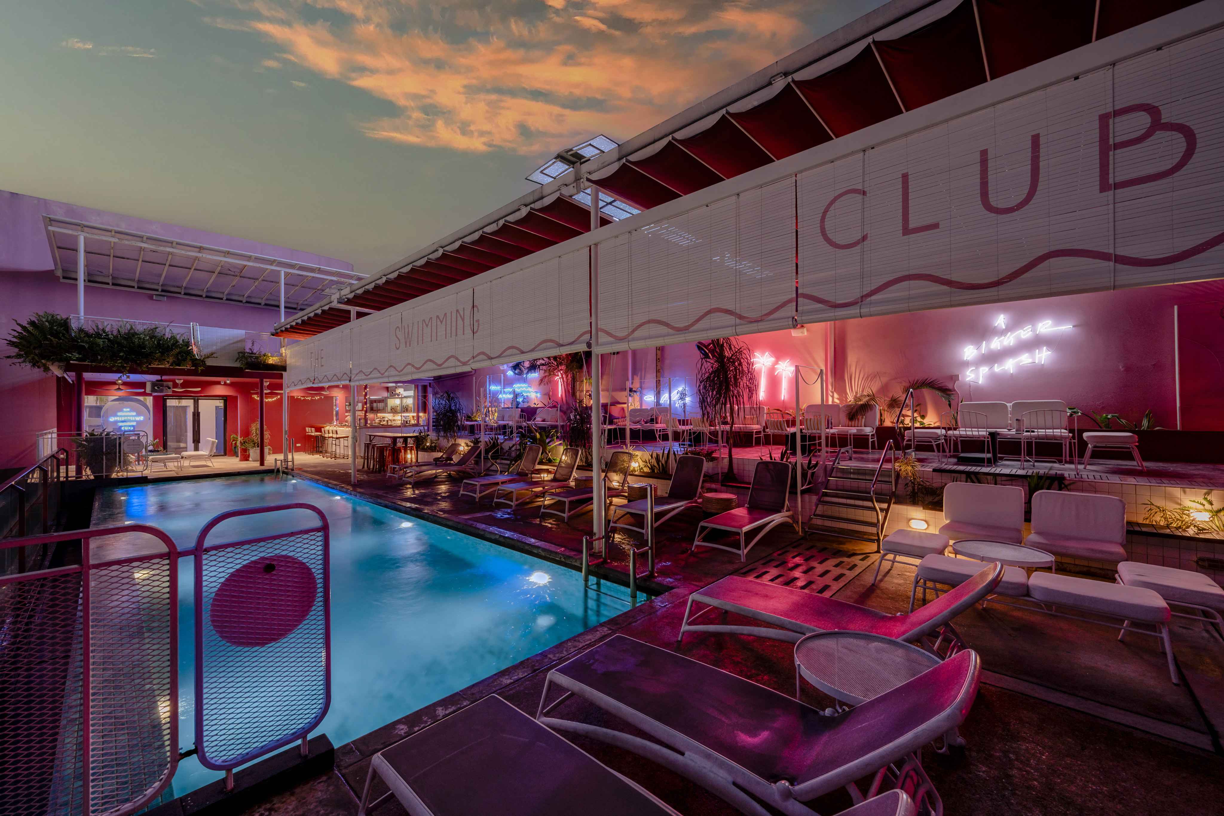 KL Journal Hotel rooftop Swimming Club at Night time