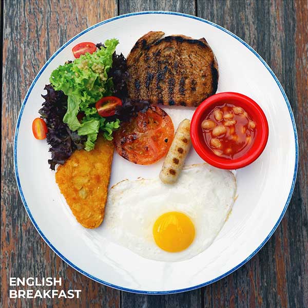 English breakfast dish English breakfast dish offered at KL Journal Hotel