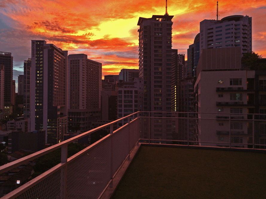 Sunset view and city views from Balcony at The KL Journal Hotel