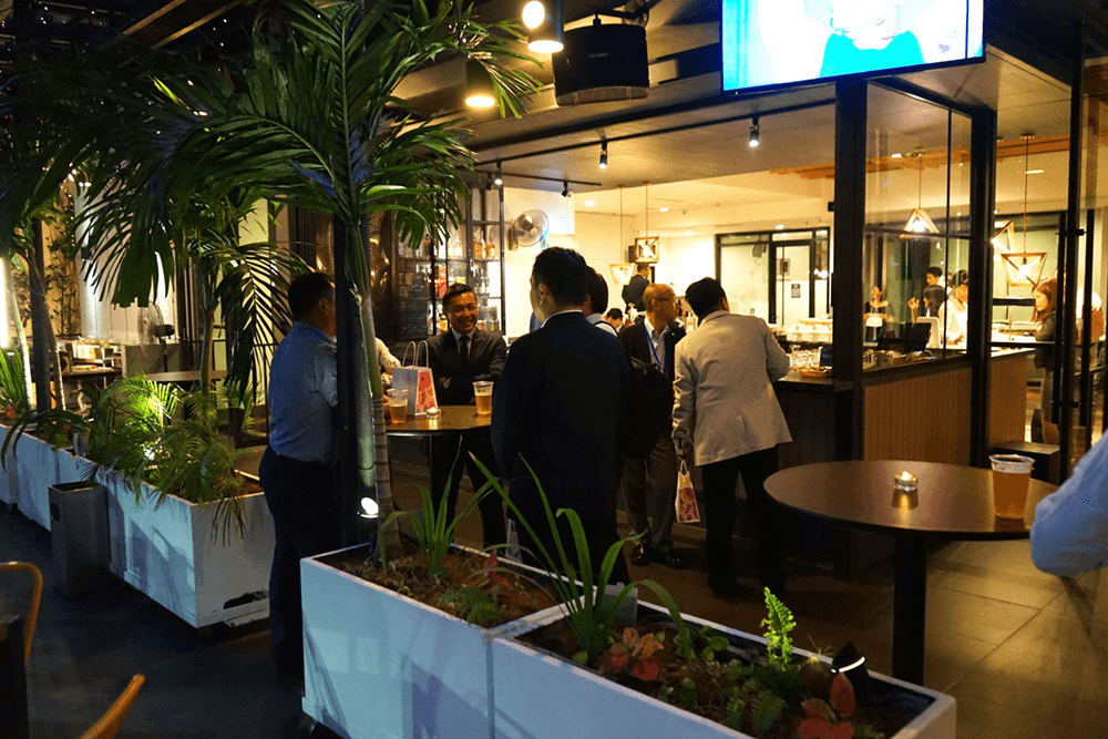 Guests at the Terrace bar at KL Journal Hotel