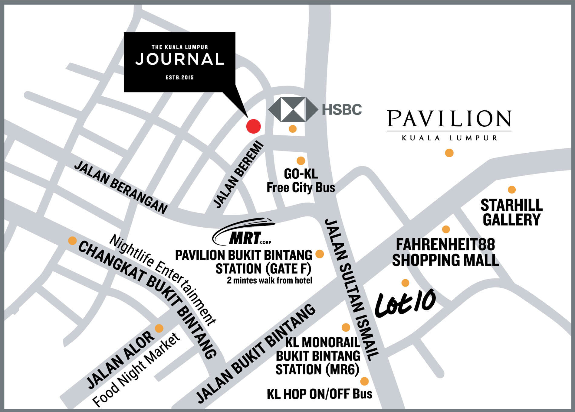 Map to locate The KL Journal Hotel Map to locate The KL Journal Hotel