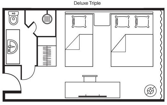 Floor plan of Deluxe Triple room Floor plan of Deluxe Triple room at KL Journal Hotel