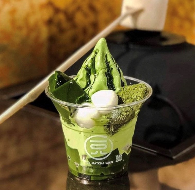 Japanese matcha ice cream